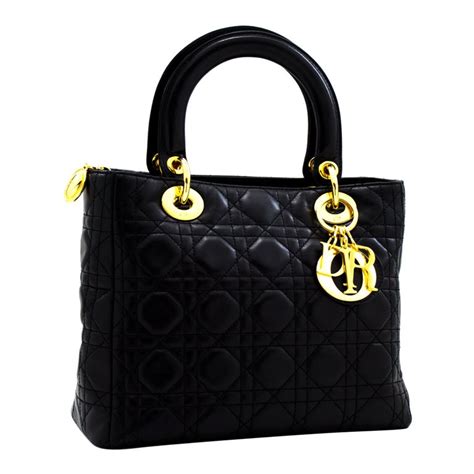 christion dior black|christian Dior Black leather tote.